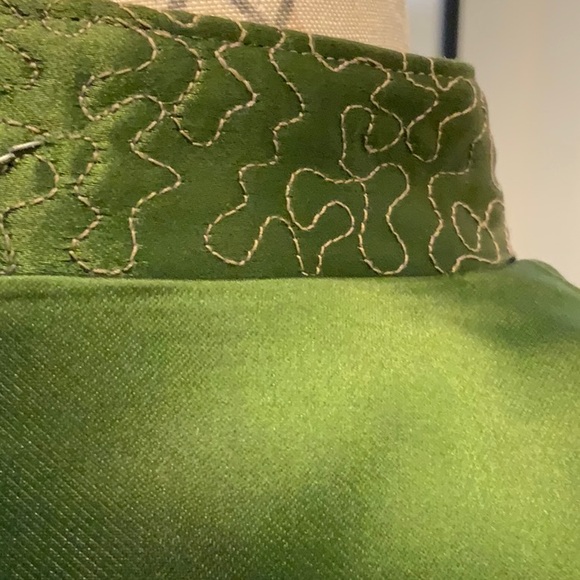 VTG Tangzhuang Green Silk Jacket 38 - Picture 7 of 8